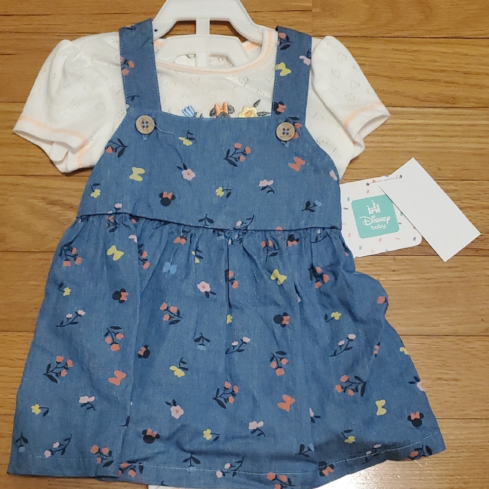 Disney Blue Floral Baby Outfit
